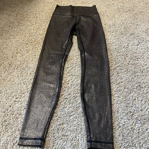 gold shimmer lululemon leggings
